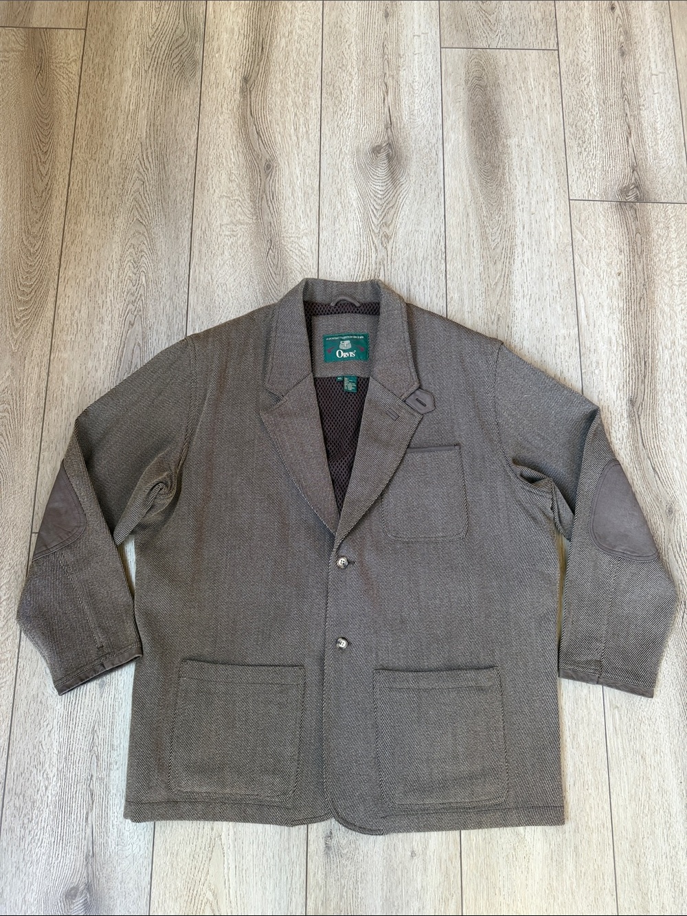 Orvis Brown Herringbone Blazer with Elbow Patches